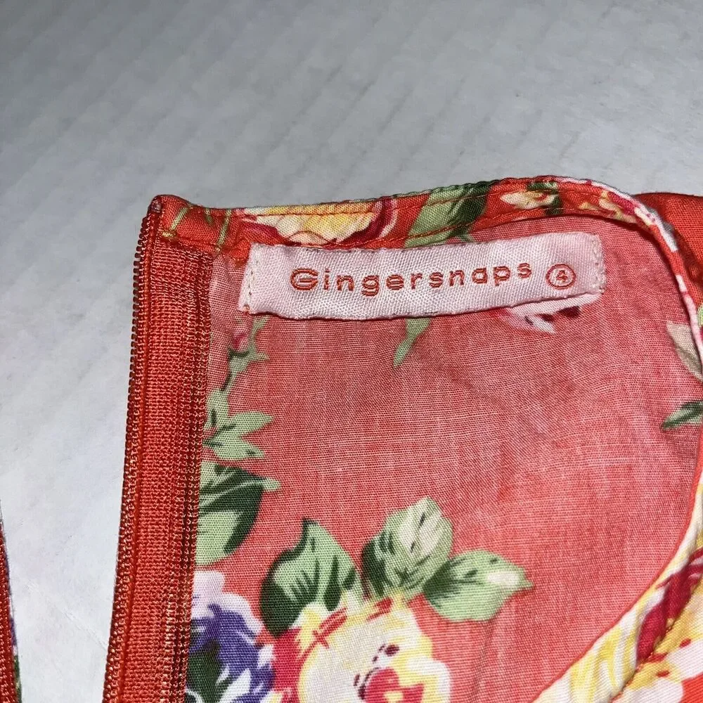 Ginger Snaps Dress Girls‎ Size 4 Floral Preppy Casual Pleated Knee Length